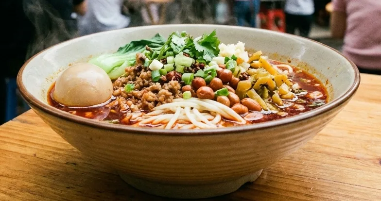 Scharfe Chongqing-Nudelsuppe